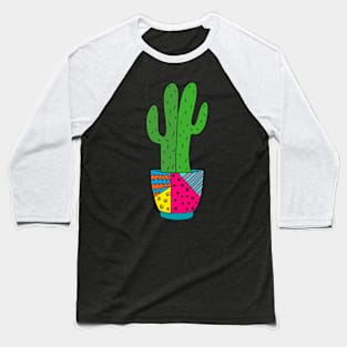 Cute Cactus Design #178: Saguaro Cacti In Funky Pot Baseball T-Shirt